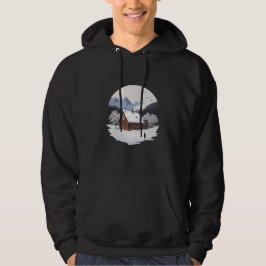 Snowy Cabin in de bergen Hoodie