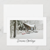 Snowy Cabin kerstKaart Notitiekaartje (Voorkant / Achterkant)