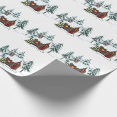 Snowy Cabin Scene Cadeaupapier (Hoek)