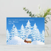 Snowy Cabin Uitnodiging (Staand voorkant)