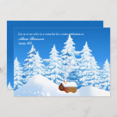 Snowy Cabin Uitnodiging (Voorkant / Achterkant)