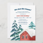 Snowy Cabin Uitnodiging (Voorkant)