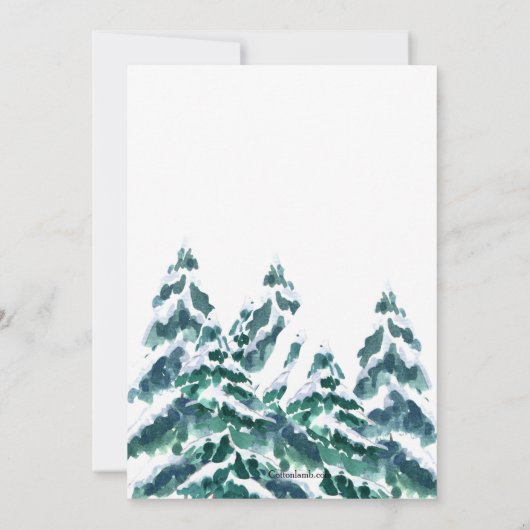 Snowy Cabin Uitnodiging (Achterkant)