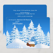 Snowy Cabin Uitnodiging (Voorkant / Achterkant)