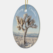Snowy California Desert Kerstmis Keramisch Ornament (Links)