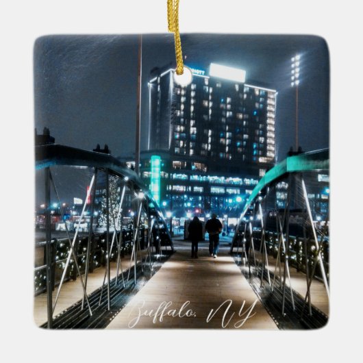 Snowy Canalside Walk Keramisch Ornament (Voorkant)