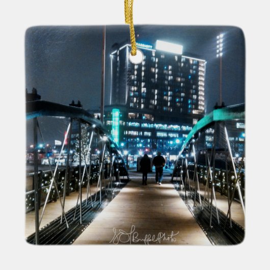 Snowy Canalside Walk Keramisch Ornament (Voorkant)