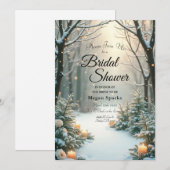 Snowy Candlelit Frosted Evergreens Kaart (Voorkant / Achterkant)