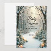 Snowy Candlelit Frosted Evergreens Kaart (Voorkant / Achterkant)