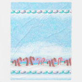 Snowy Candy Cane Forest Winter Scene Fleece Deken (Voorkant)