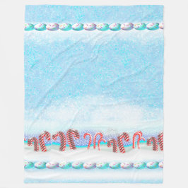 Snowy Candy Cane Forest Winter Scene Fleece Deken