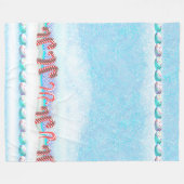 Snowy Candy Cane Forest Winter Scene Fleece Deken (Voorkant (Horizontaal))