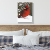 Snowy Cardinaal Canvas Afdruk (Insitu (Slaapkamer))