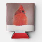 Snowy Cardinal Red Bird Cosy Koelbox Blikjeskoeler (Voorkant)