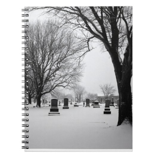 Snowy Cemetery Stillness Notitieboek (Voorkant)