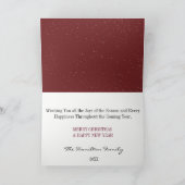 Snowy Chalk Branches Kleur Editable Foto Feestdagen Kaart (Binnen)