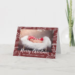 Snowy Chalk Branches Kleur Editable Foto Feestdagen Kaart<br><div class="desc">Kleur bewerkbare achtergrond met handgetekende krijtvertakkingen en sneeuw,  'Merry Kerstmis'-script in wit,  gevouwen foto-wenskaart.</div>