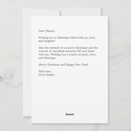 Snowy Chapel bij nacht | Gloeiende kerstscène Feestdagenkaart (Achterkant)