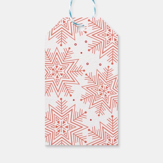 Snowy Cheers- Decoratieve Snowflake Gift Label Cadeaulabel (Achterkant)