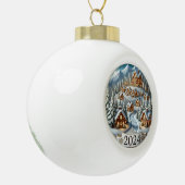 Snowy Christmas 2024 Keramische Bal Ornament (Links)