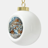 Snowy Christmas 2024 Keramische Bal Ornament (Rechts)