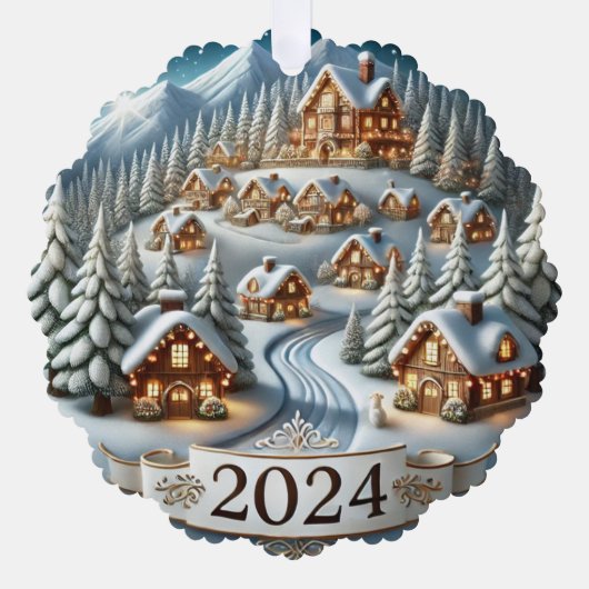 Snowy Christmas 2024 Ornament Kaart (Voorkant)