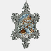 Snowy Christmas 2024 Tin Sneeuwvlok Ornament (Links)
