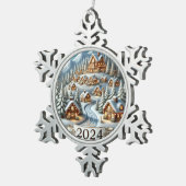 Snowy Christmas 2024 Tin Sneeuwvlok Ornament (Rechts)