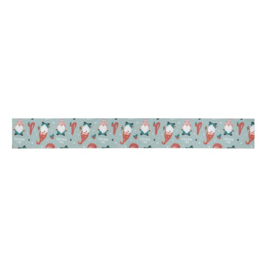  Snowy Christmas Aesthetic Pattern- Winter Design Grosgrain Lint (Voorkant)