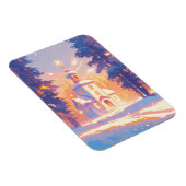 Snowy Christmas Church Scene Magneet (Rechterzijde)