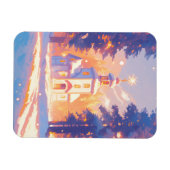 Snowy Christmas Church Scene Magneet (Horizontaal)