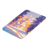 Snowy Christmas Church Scene Magneet (Linkerzijde)