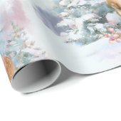 Snowy Christmas Deer Wrapping Paper Cadeaupapier (Rol Hoek)