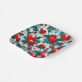 Snowy Christmas Hearts rood, groen en wit Papieren Bordje (Gebogen)