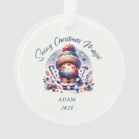 Snowy Christmas Magic Acryl Ornament (voorkant)