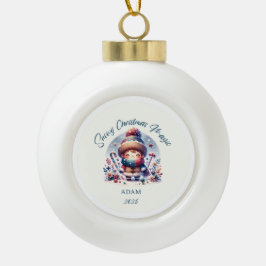 Snowy Christmas Magic Keramische Bal Ornament