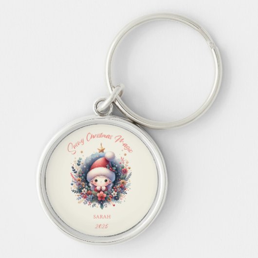 Snowy Christmas Magic metal Sleutelhanger (Voorkant)