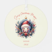 Snowy Christmas Magic Metalen Ornament (Achterkant)