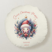 Snowy Christmas Magic Rond Kussen (Achterkant)