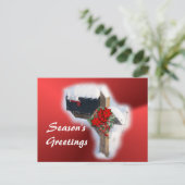 Snowy Christmas Mailbox - personaliseren Feestdagenkaart (Staand voorkant)
