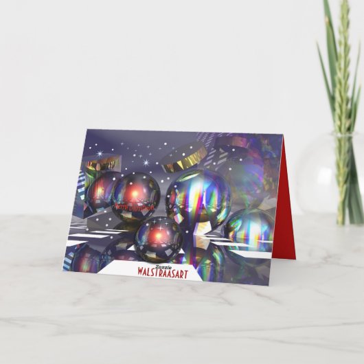 Snowy Christmas Night Card Feestdagen Kaart (Achterkant)