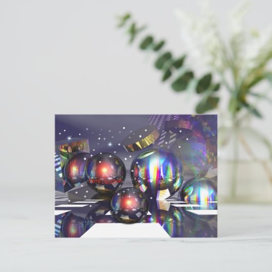 Snowy Christmas Night kaart (Staand voorkant)