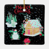 Snowy Christmas Night Ornament (Achterkant)