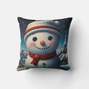 Snowy Christmas Night vreugdevol feest Kussen