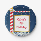 Snowy Christmas North Pole Holiday Party Borden Papieren Bordje (Voorkant)