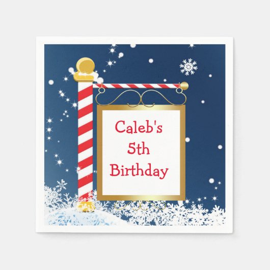 Snowy Christmas North Pole Holiday Party Servetten (Voorkant)