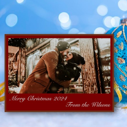 Snowy Christmas Photo Holiday Kaart