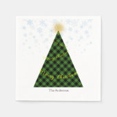 Snowy Christmas Plaids Tree personaliseren Servet (Voorkant)
