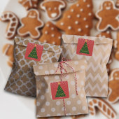 Snowy Christmas Plaids Tree personaliseren Vierkante Sticker