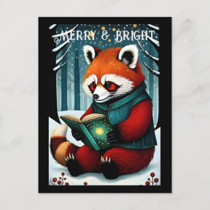 Snowy Christmas Red Panda Leesboek Briefkaart